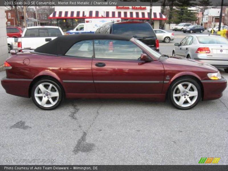 Merlot Red Metallic / Charcoal Grey 2003 Saab 9-3 SE Convertible