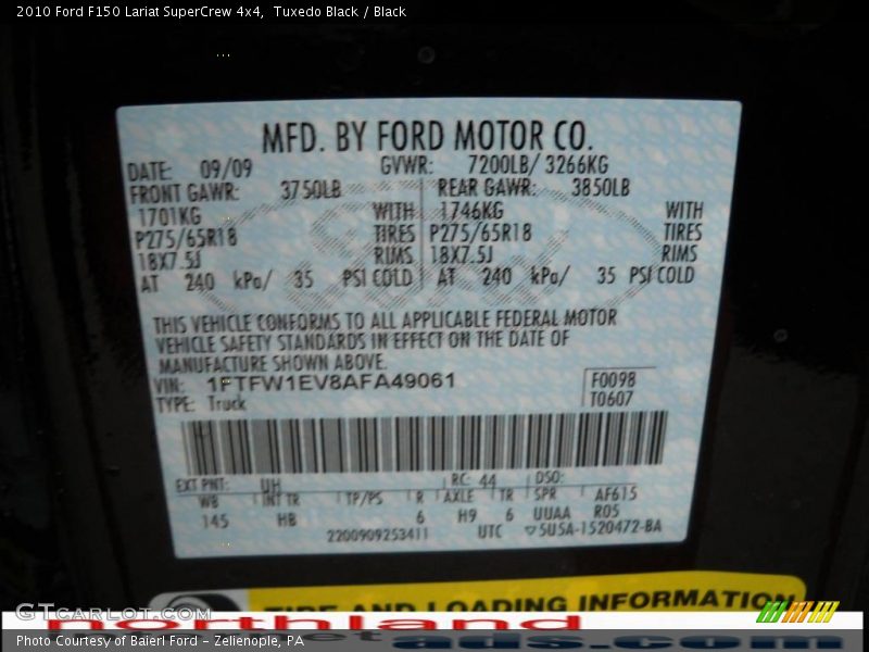 Tuxedo Black / Black 2010 Ford F150 Lariat SuperCrew 4x4