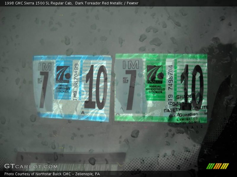 Dark Toreador Red Metallic / Pewter 1998 GMC Sierra 1500 SL Regular Cab