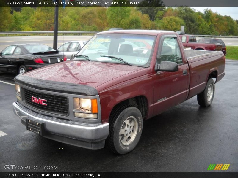 Dark Toreador Red Metallic / Pewter 1998 GMC Sierra 1500 SL Regular Cab