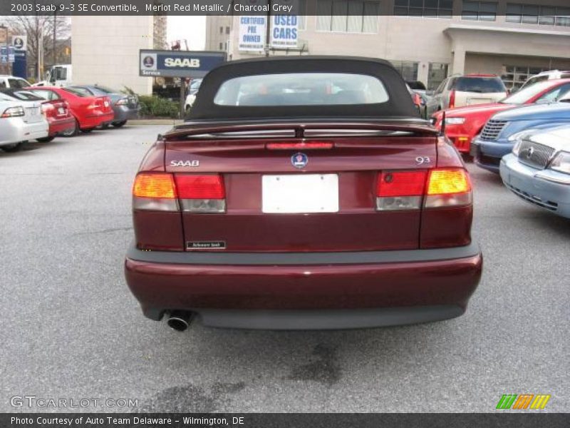 Merlot Red Metallic / Charcoal Grey 2003 Saab 9-3 SE Convertible