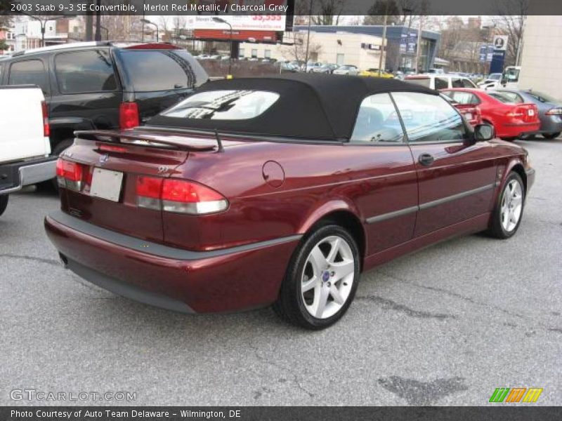 Merlot Red Metallic / Charcoal Grey 2003 Saab 9-3 SE Convertible