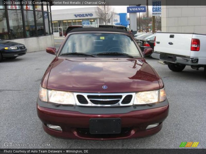 Merlot Red Metallic / Charcoal Grey 2003 Saab 9-3 SE Convertible