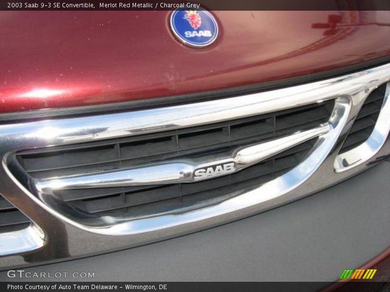 Merlot Red Metallic / Charcoal Grey 2003 Saab 9-3 SE Convertible