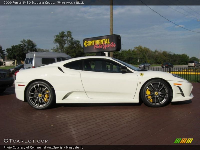 White Avus / Black 2009 Ferrari F430 Scuderia Coupe