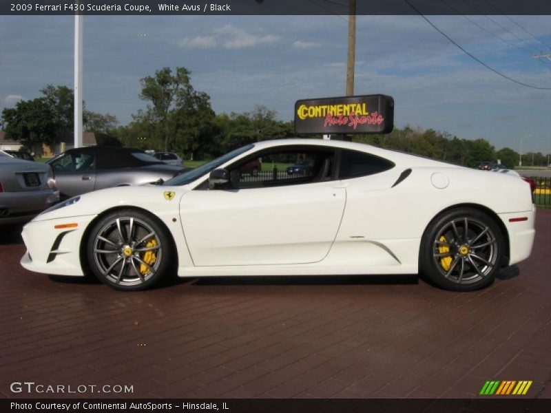 White Avus / Black 2009 Ferrari F430 Scuderia Coupe
