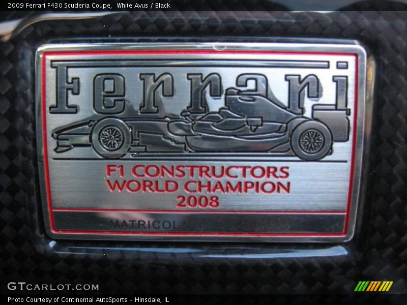 White Avus / Black 2009 Ferrari F430 Scuderia Coupe