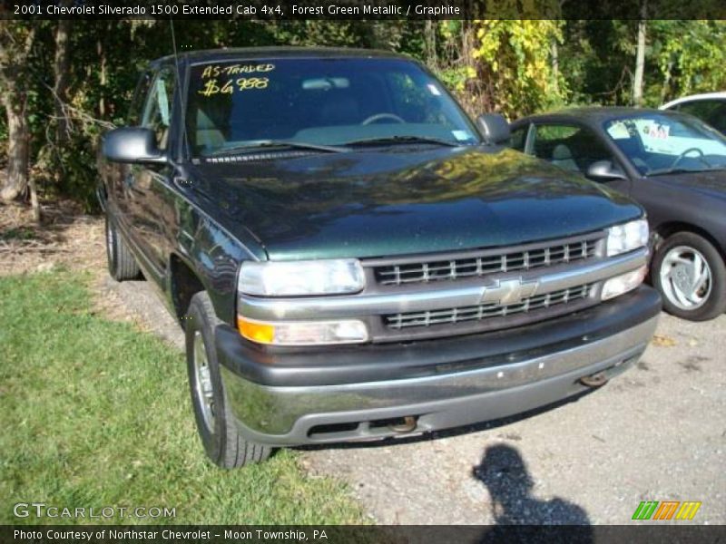 Forest Green Metallic / Graphite 2001 Chevrolet Silverado 1500 Extended Cab 4x4