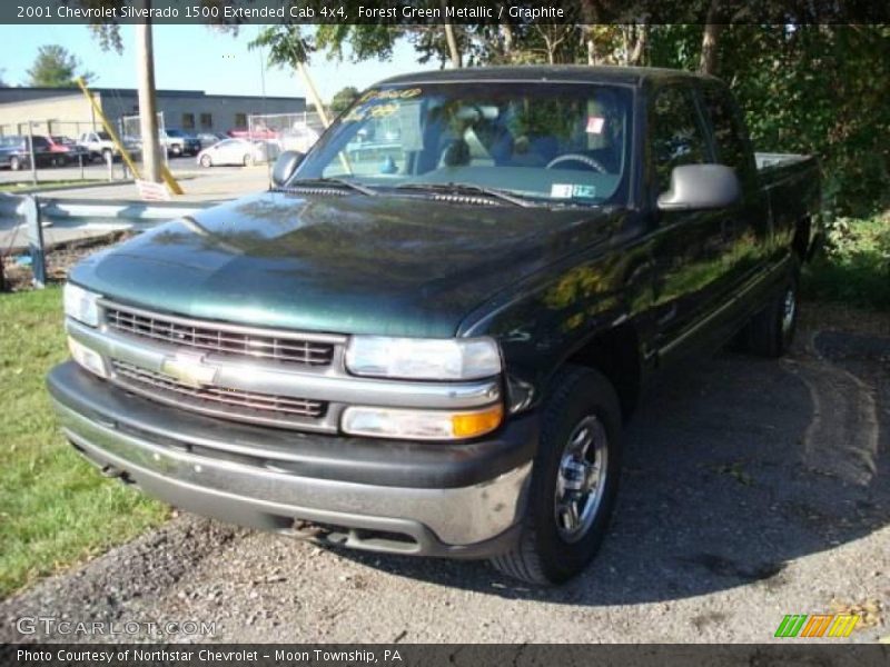 Forest Green Metallic / Graphite 2001 Chevrolet Silverado 1500 Extended Cab 4x4