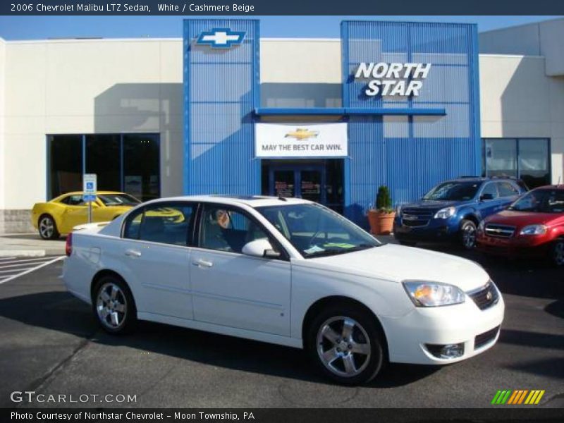 White / Cashmere Beige 2006 Chevrolet Malibu LTZ Sedan