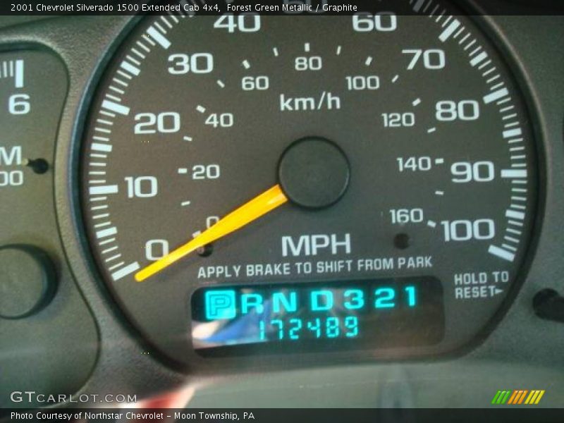Forest Green Metallic / Graphite 2001 Chevrolet Silverado 1500 Extended Cab 4x4