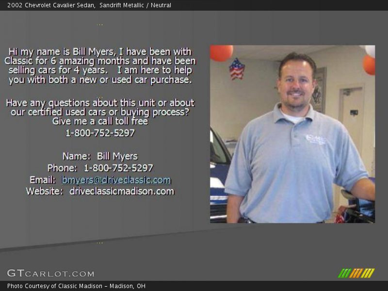 Sandrift Metallic / Neutral 2002 Chevrolet Cavalier Sedan