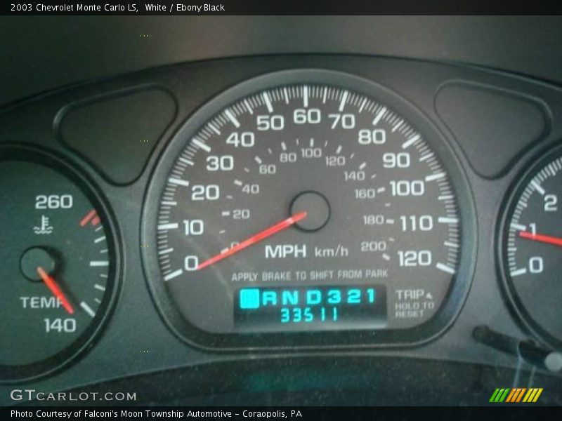 White / Ebony Black 2003 Chevrolet Monte Carlo LS