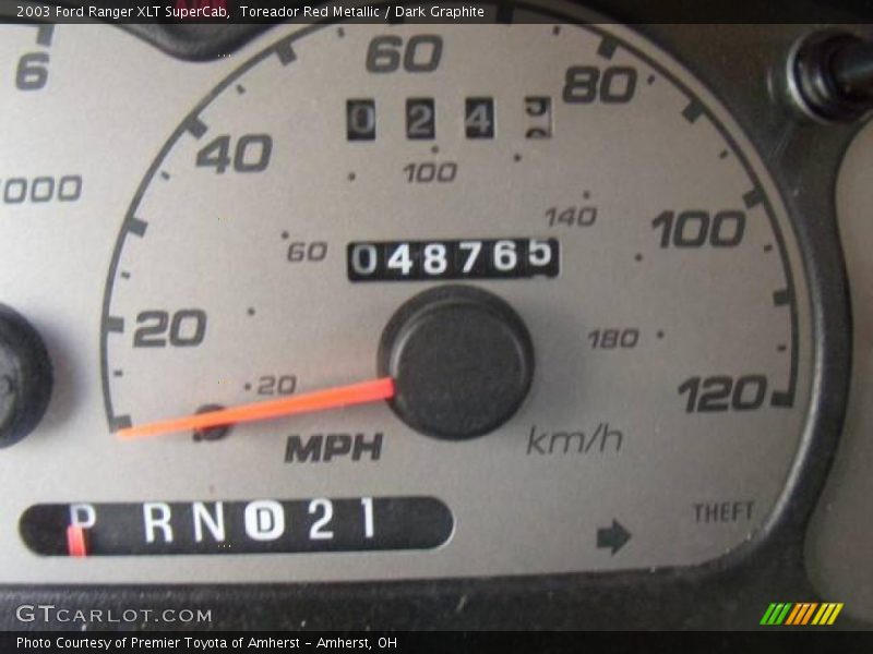Toreador Red Metallic / Dark Graphite 2003 Ford Ranger XLT SuperCab