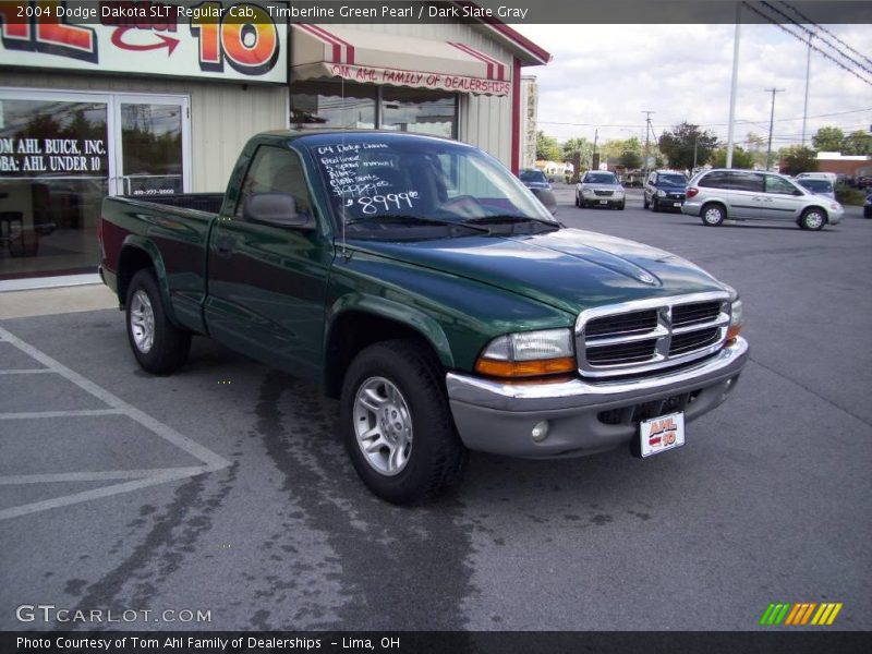 Timberline Green Pearl / Dark Slate Gray 2004 Dodge Dakota SLT Regular Cab