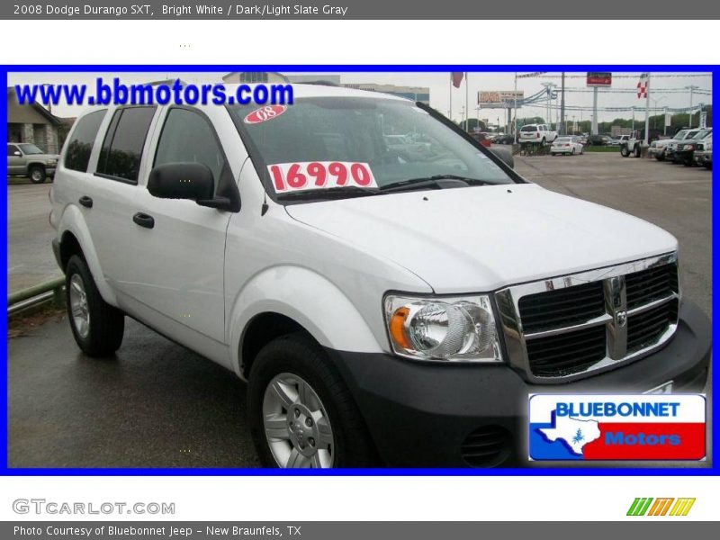 Bright White / Dark/Light Slate Gray 2008 Dodge Durango SXT