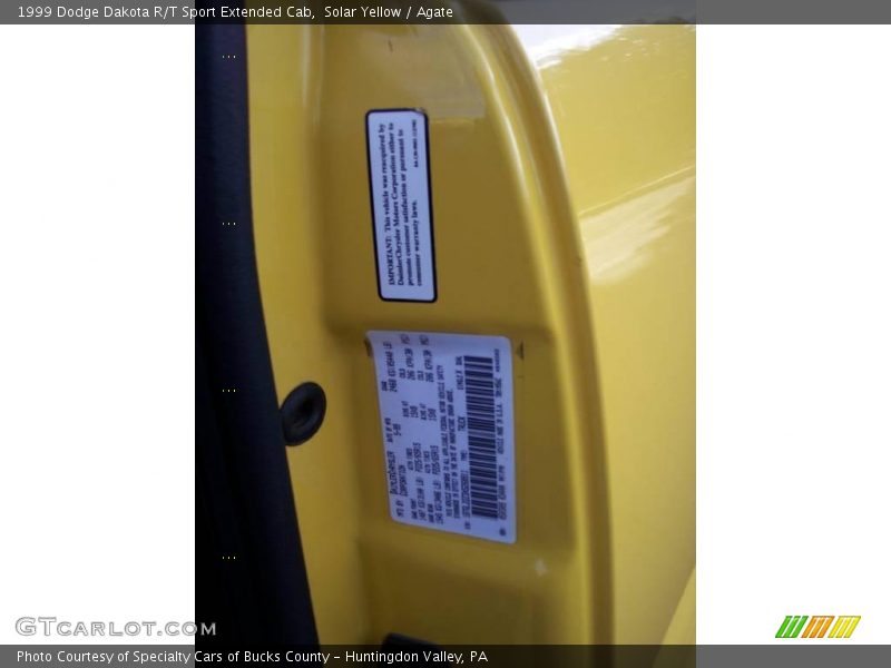 Solar Yellow / Agate 1999 Dodge Dakota R/T Sport Extended Cab