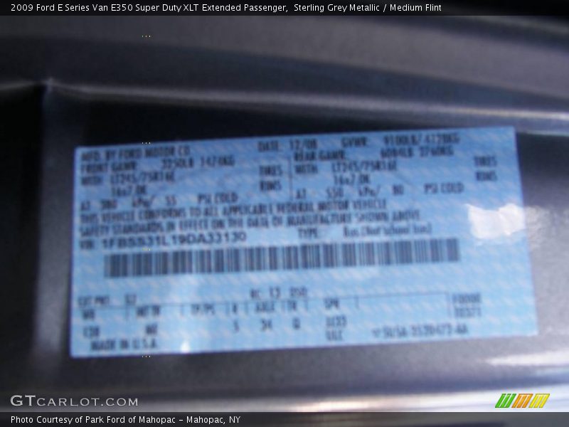 Sterling Grey Metallic / Medium Flint 2009 Ford E Series Van E350 Super Duty XLT Extended Passenger