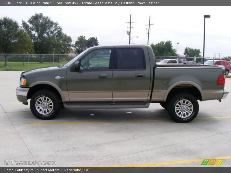 Estate Green Metallic / Castano Brown Leather 2002 Ford F150 King Ranch SuperCrew 4x4