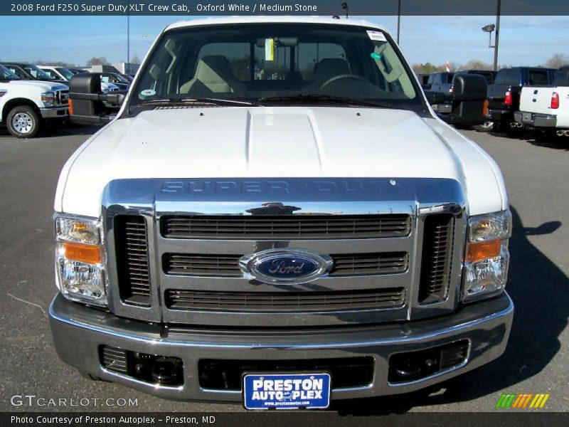 Oxford White / Medium Stone 2008 Ford F250 Super Duty XLT Crew Cab