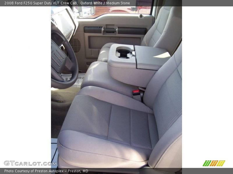 Oxford White / Medium Stone 2008 Ford F250 Super Duty XLT Crew Cab