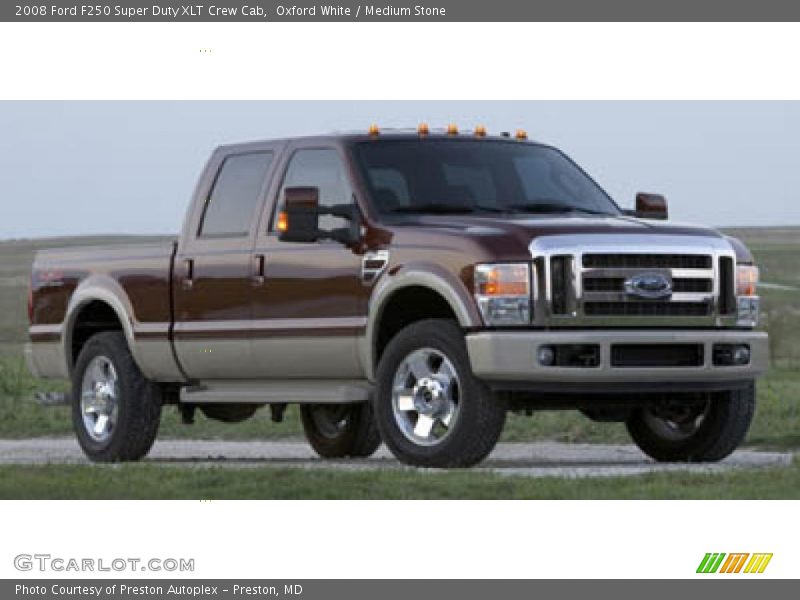 Oxford White / Medium Stone 2008 Ford F250 Super Duty XLT Crew Cab