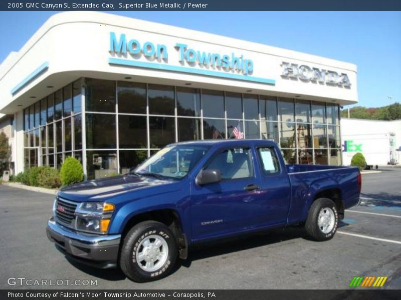 Superior Blue Metallic / Pewter 2005 GMC Canyon SL Extended Cab