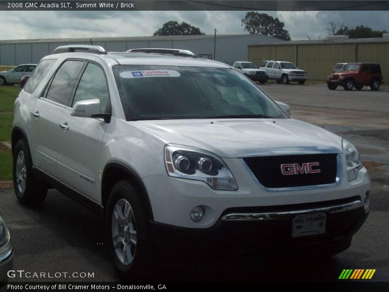 Summit White / Brick 2008 GMC Acadia SLT