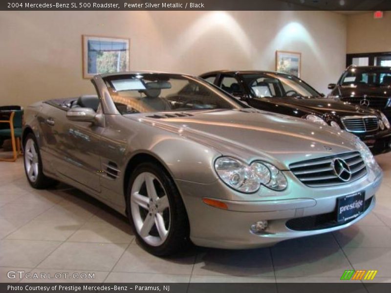 Pewter Silver Metallic / Black 2004 Mercedes-Benz SL 500 Roadster