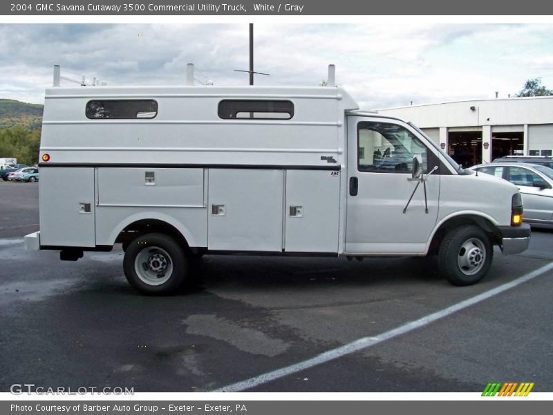 White / Gray 2004 GMC Savana Cutaway 3500 Commercial Utility Truck