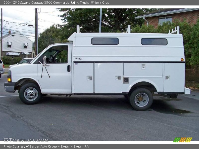 White / Gray 2004 GMC Savana Cutaway 3500 Commercial Utility Truck