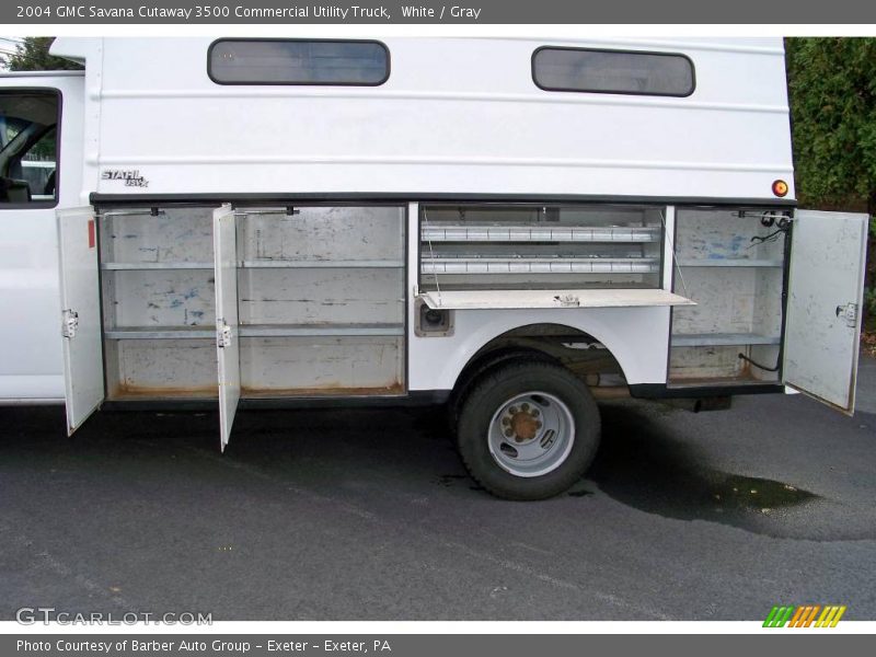 White / Gray 2004 GMC Savana Cutaway 3500 Commercial Utility Truck