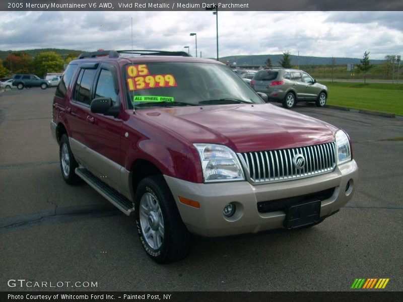 Vivid Red Metallic / Medium Dark Parchment 2005 Mercury Mountaineer V6 AWD