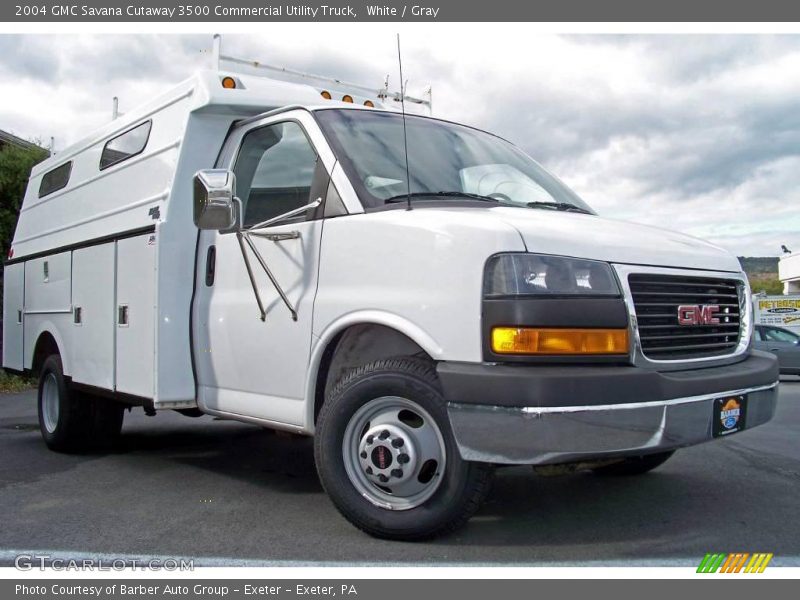 White / Gray 2004 GMC Savana Cutaway 3500 Commercial Utility Truck