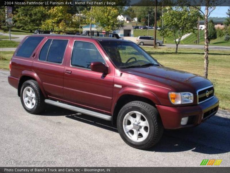 Merlot Red Pearl / Beige 2004 Nissan Pathfinder LE Platinum 4x4