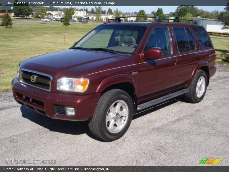 Merlot Red Pearl / Beige 2004 Nissan Pathfinder LE Platinum 4x4