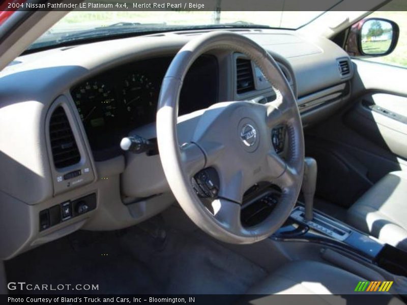 Merlot Red Pearl / Beige 2004 Nissan Pathfinder LE Platinum 4x4