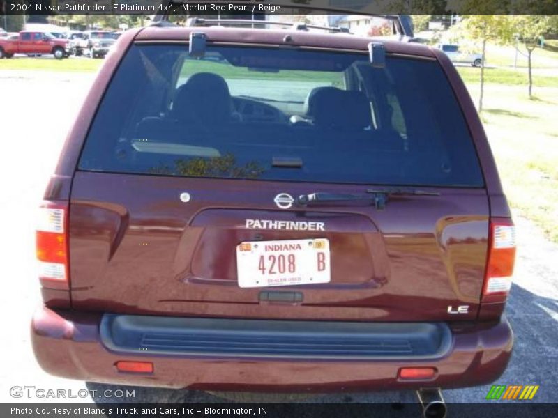 Merlot Red Pearl / Beige 2004 Nissan Pathfinder LE Platinum 4x4