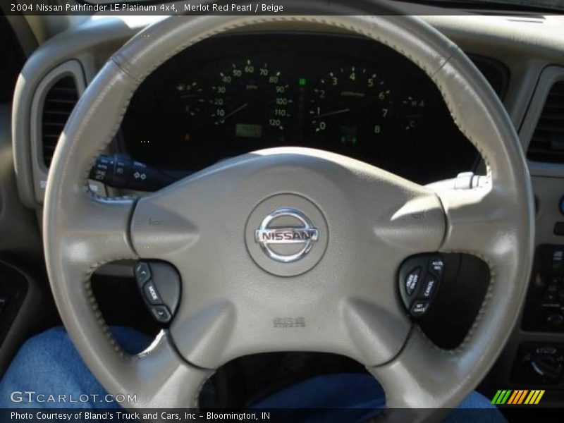 Merlot Red Pearl / Beige 2004 Nissan Pathfinder LE Platinum 4x4