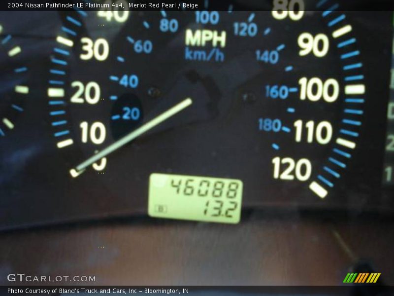 Merlot Red Pearl / Beige 2004 Nissan Pathfinder LE Platinum 4x4