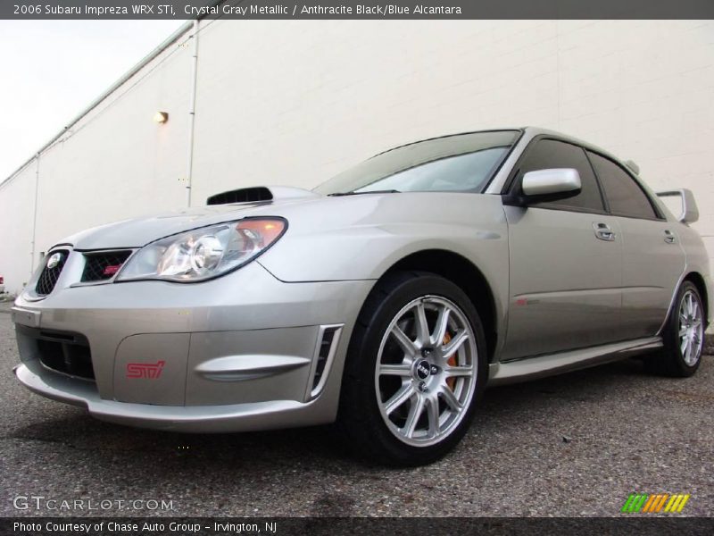 Crystal Gray Metallic / Anthracite Black/Blue Alcantara 2006 Subaru Impreza WRX STi