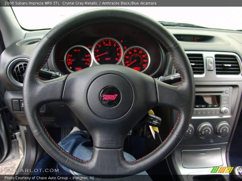 Crystal Gray Metallic / Anthracite Black/Blue Alcantara 2006 Subaru Impreza WRX STi