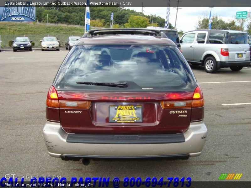 Winestone Pearl / Gray 1999 Subaru Legacy Limited Outback Wagon