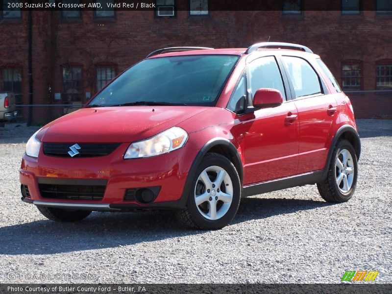 Vivid Red / Black 2008 Suzuki SX4 Crossover AWD