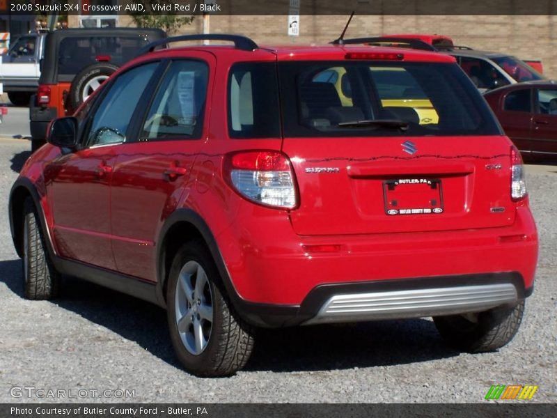 Vivid Red / Black 2008 Suzuki SX4 Crossover AWD