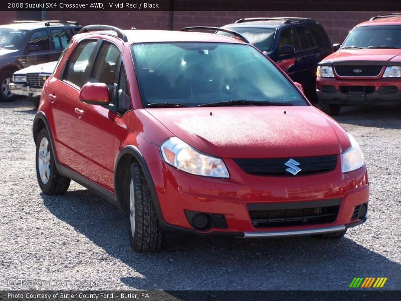 Vivid Red / Black 2008 Suzuki SX4 Crossover AWD