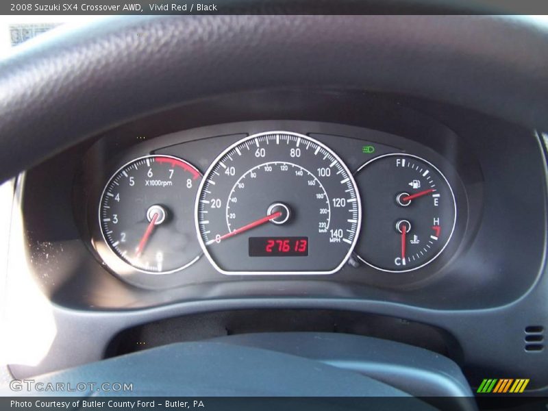 Vivid Red / Black 2008 Suzuki SX4 Crossover AWD