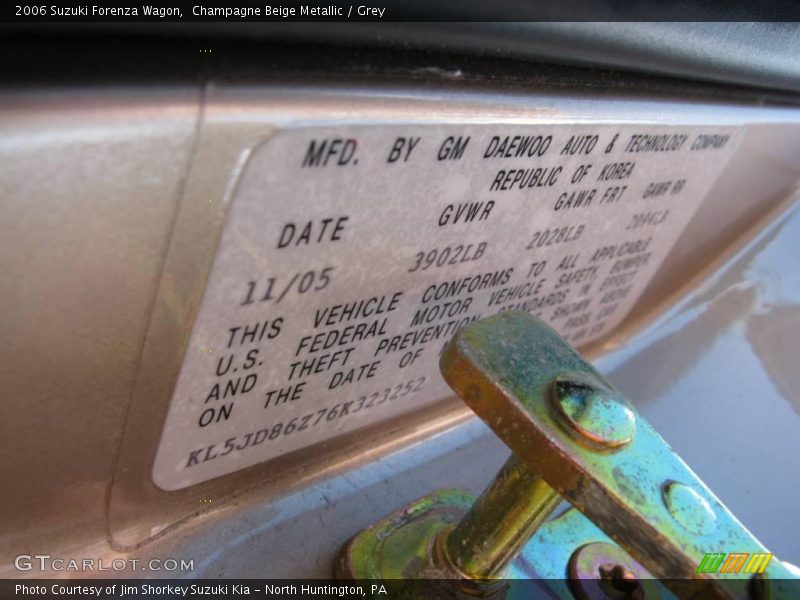 Champagne Beige Metallic / Grey 2006 Suzuki Forenza Wagon