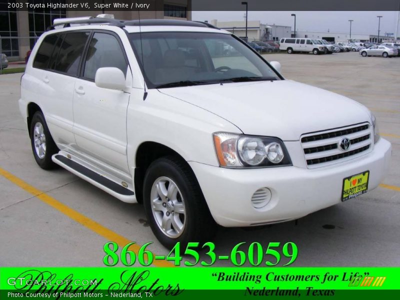 Super White / Ivory 2003 Toyota Highlander V6