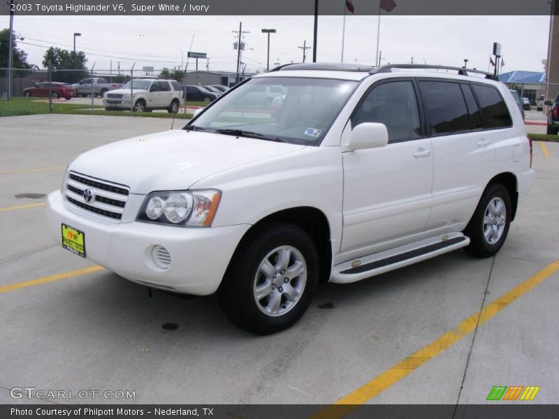 Super White / Ivory 2003 Toyota Highlander V6